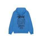 Stussy Merch Big Logo Hætte Basic Blå Hoodie