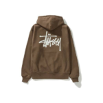 Stussy Merch Big Logo Hætte Basic Brun Hoodie