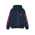 Stussy Merch Logo Hætte Navy Dragons Hoodie