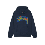 Stussy Merch Hætte Applikation Marineblå Hoodie