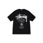 Stussy Merch Logo Basic Dumonde Sort T-Shirt